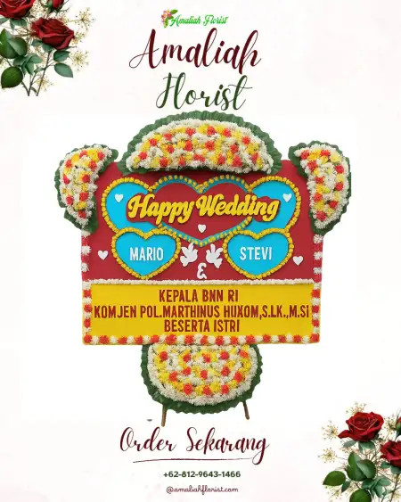 Papan Bunga Pernikahan Rama Puja